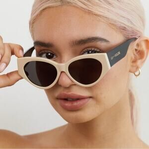 Anthropologie LU GOLDIE Cat Eye Milou Sunglasses in Almond NWT Summer